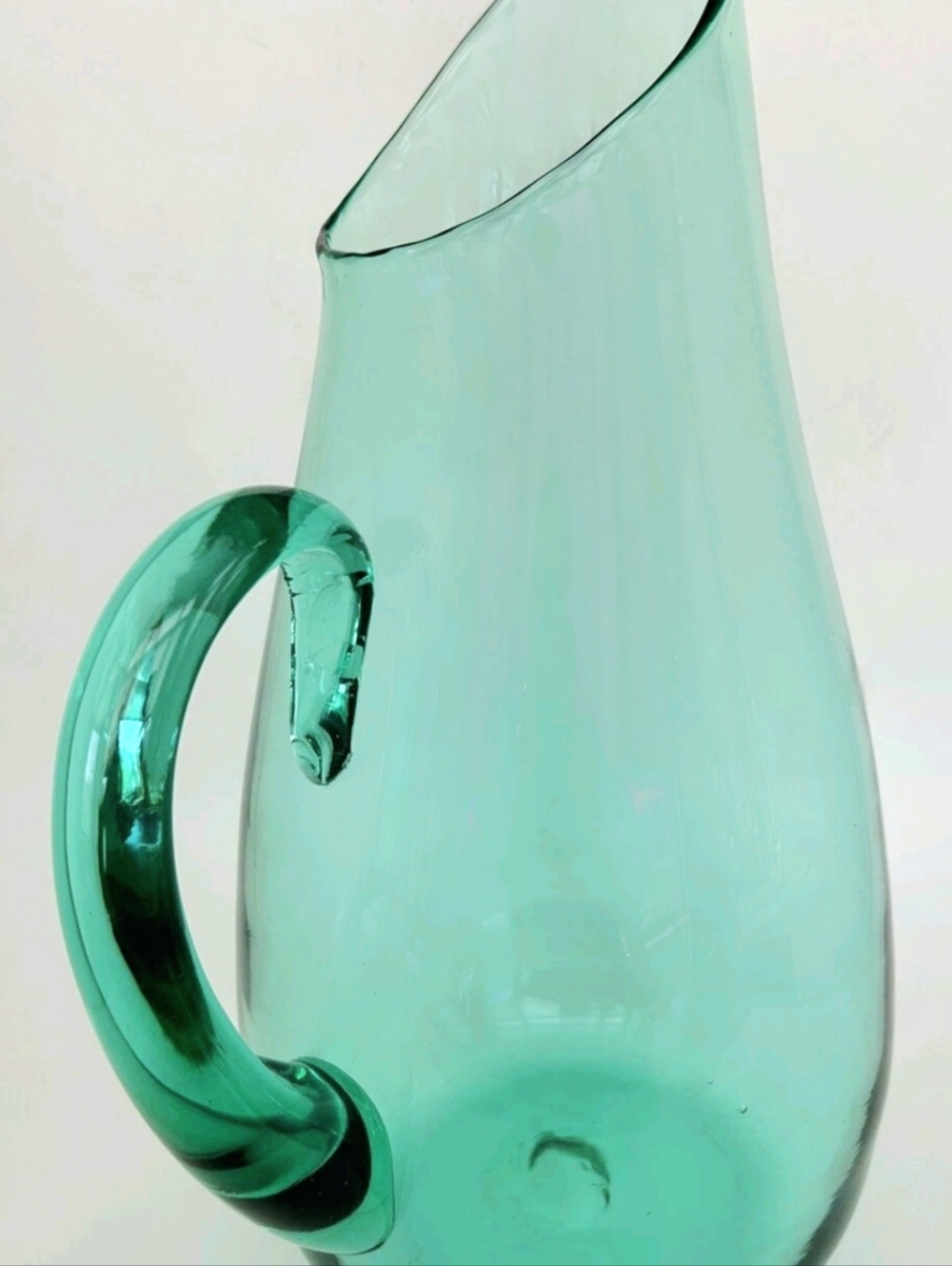 Vintage Blenko 939P Pitcher In Sea Green Winslow Anderson 1958-1961